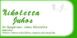 nikoletta juhos business card